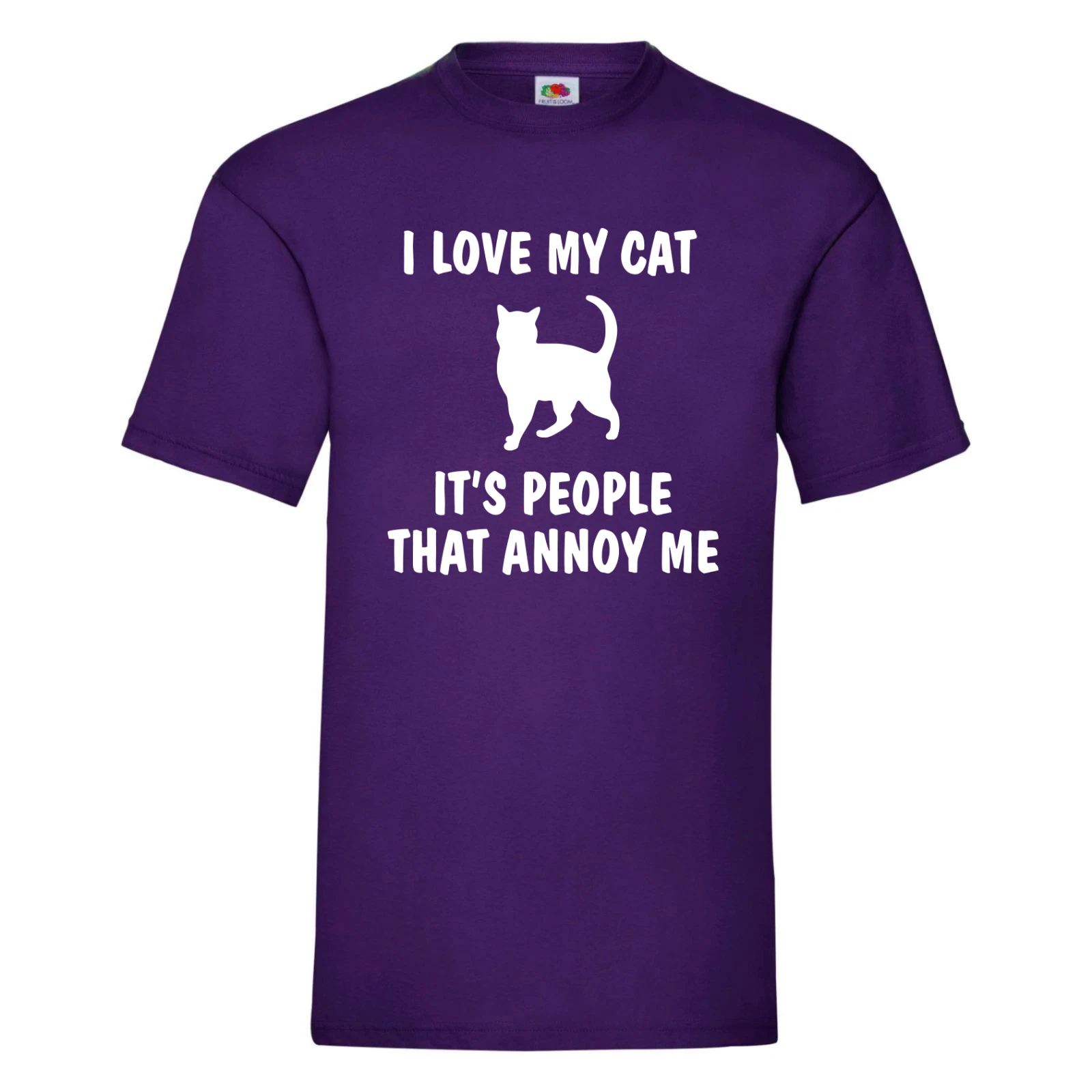 Funny Cat Lover T-Shirt Christmas Gift - I Love My Cat,It's People That Annoy Me