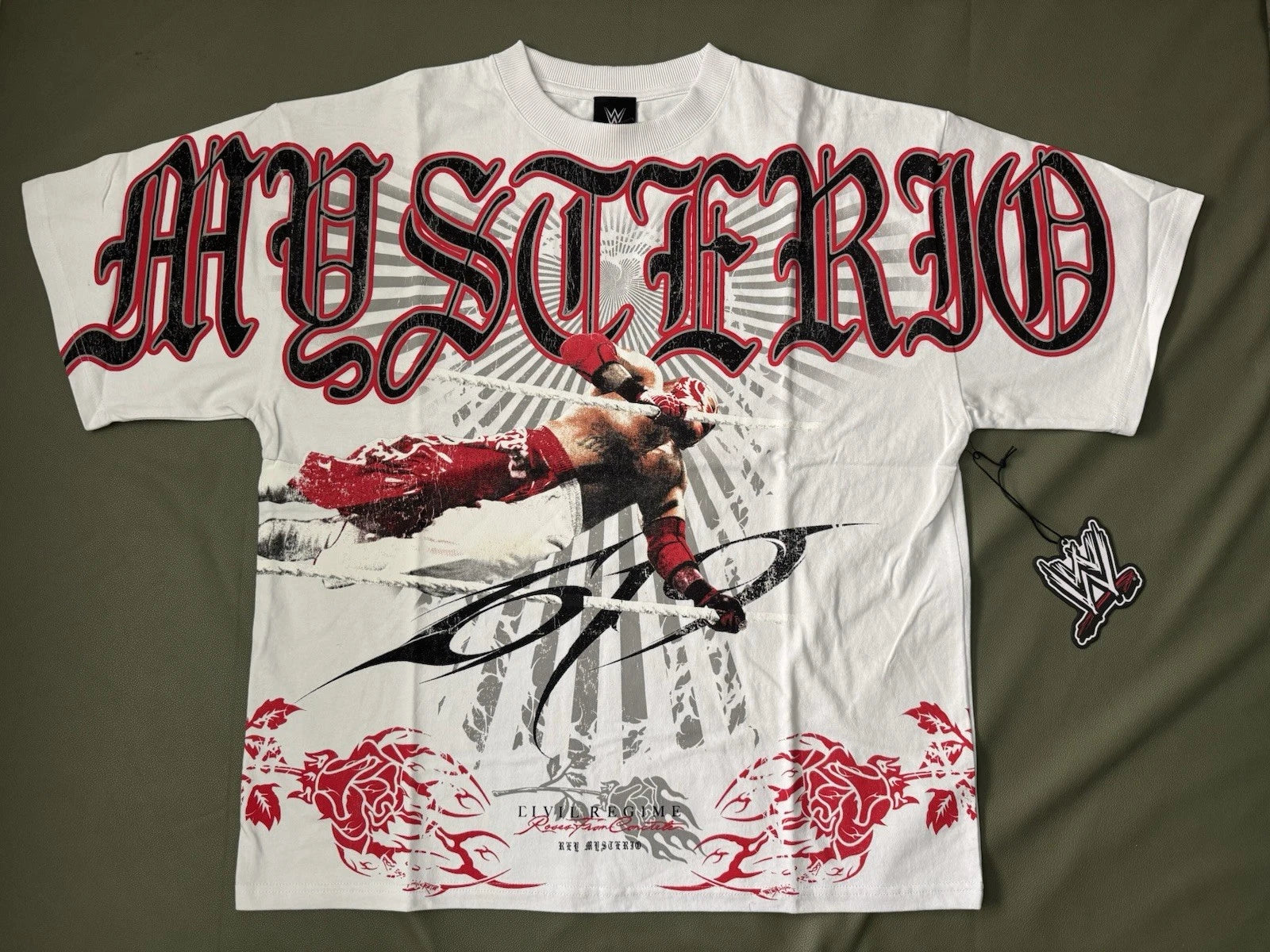 Civil Regime Rey Mysterio 619 199X Oversized Shirt in White Size L