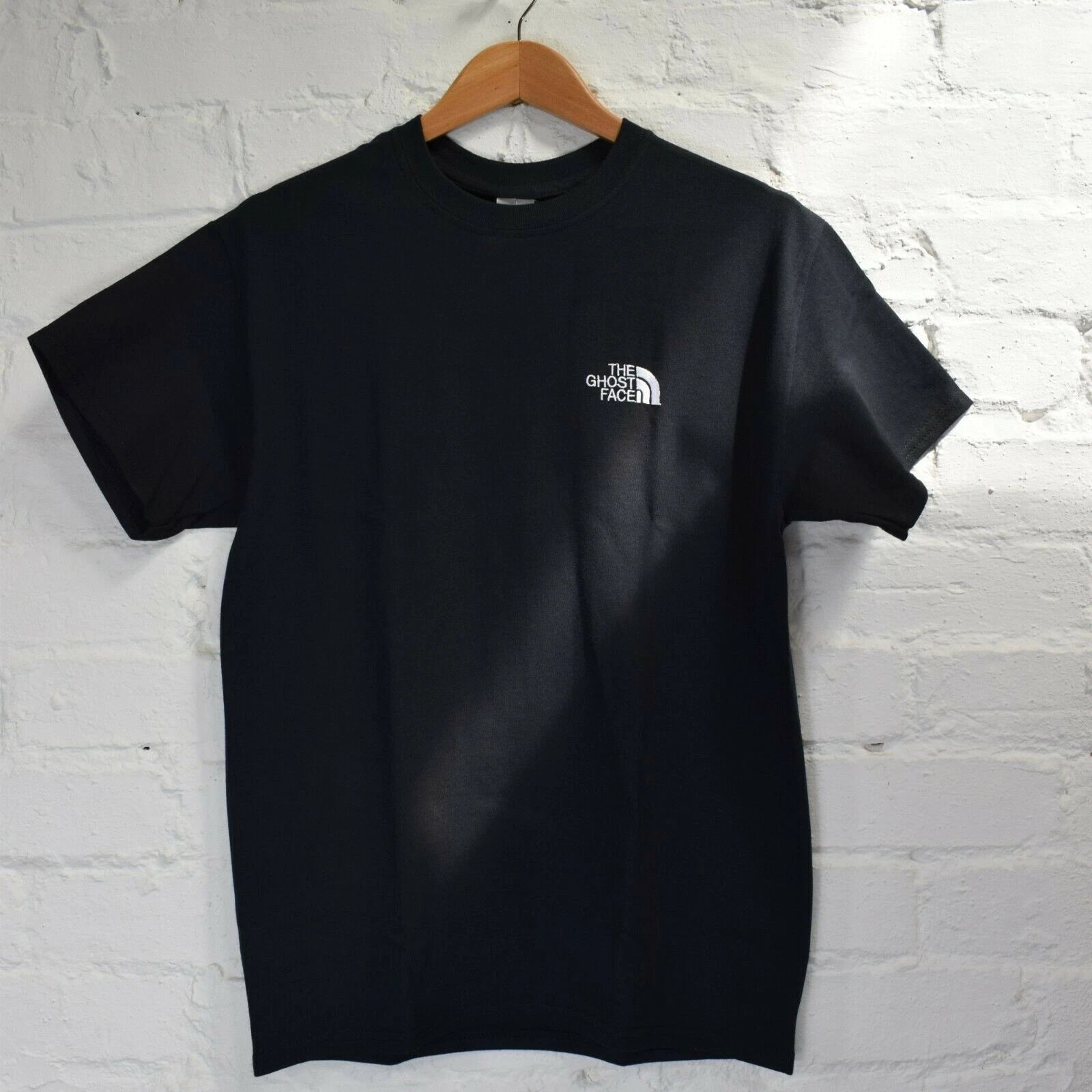 Actual Fact Embroidered The Ghost Face Killah Black Tee T-shirt