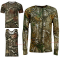 Men's Forrest Camouflage T-shirt Realtree Camo Print Long Short Sleeveless Top
