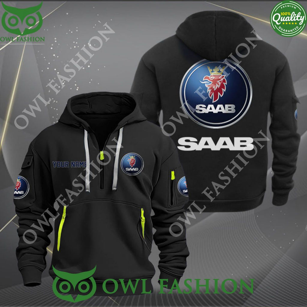 Saab Automobile Car Motor Luxury Customized 2d half zipper hoodie