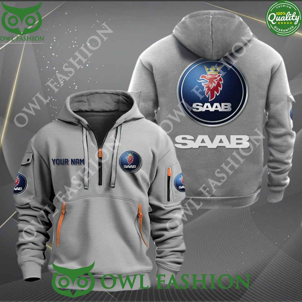 Saab Automobile Car Motor Luxury Customized 2d half zipper hoodie