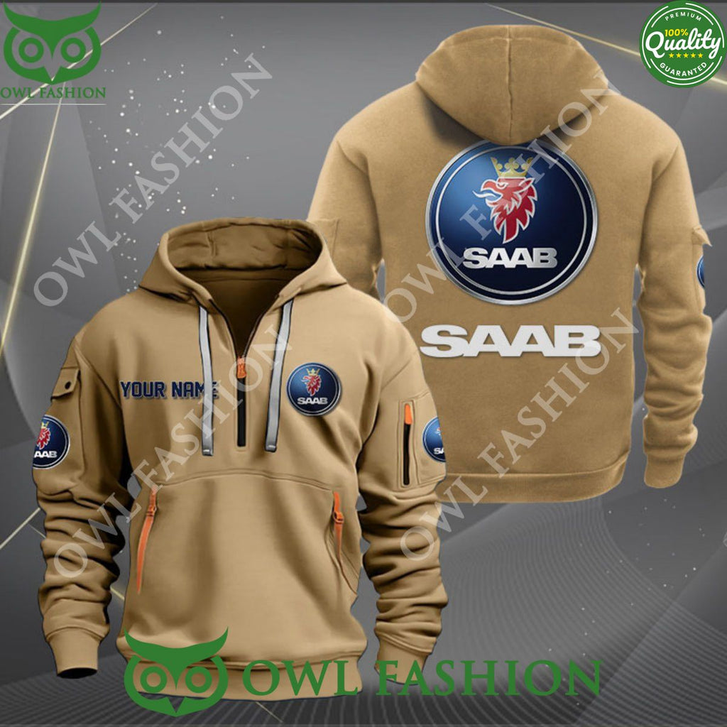 Saab Automobile Car Motor Luxury Customized 2d half zipper hoodie