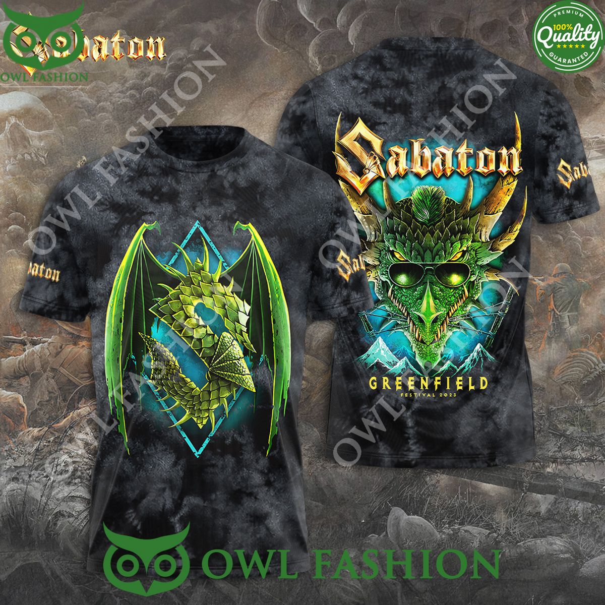 Sabaton Greenfield Logo 3D T-shirt