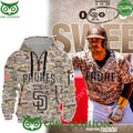 San Diego Padres Camo baseball team Half zipper hoodie