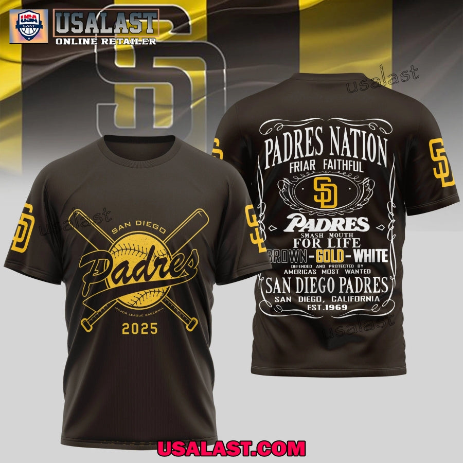 San Diego Padres Friar Faithful 2025 3D T-Shirt