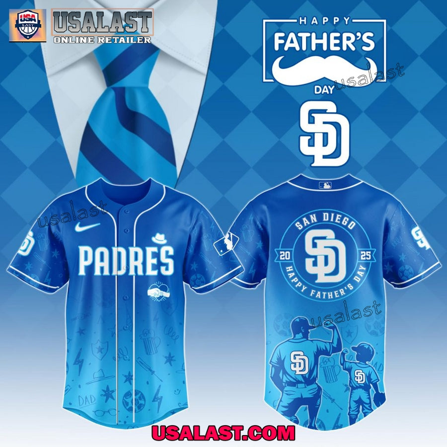 San Diego Padres Happy Father’s Day 2025 Baseball Jersey