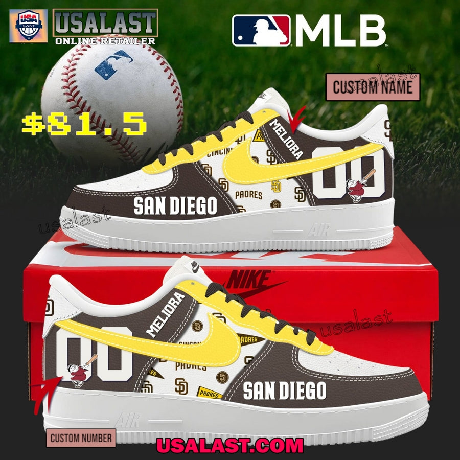 San Diego Padres Personalized Air Force 1 Shoes