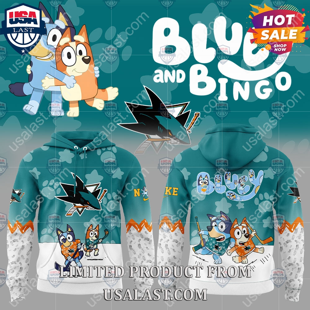 San Jose Sharks NHL Bluey and Bingo Hoodie