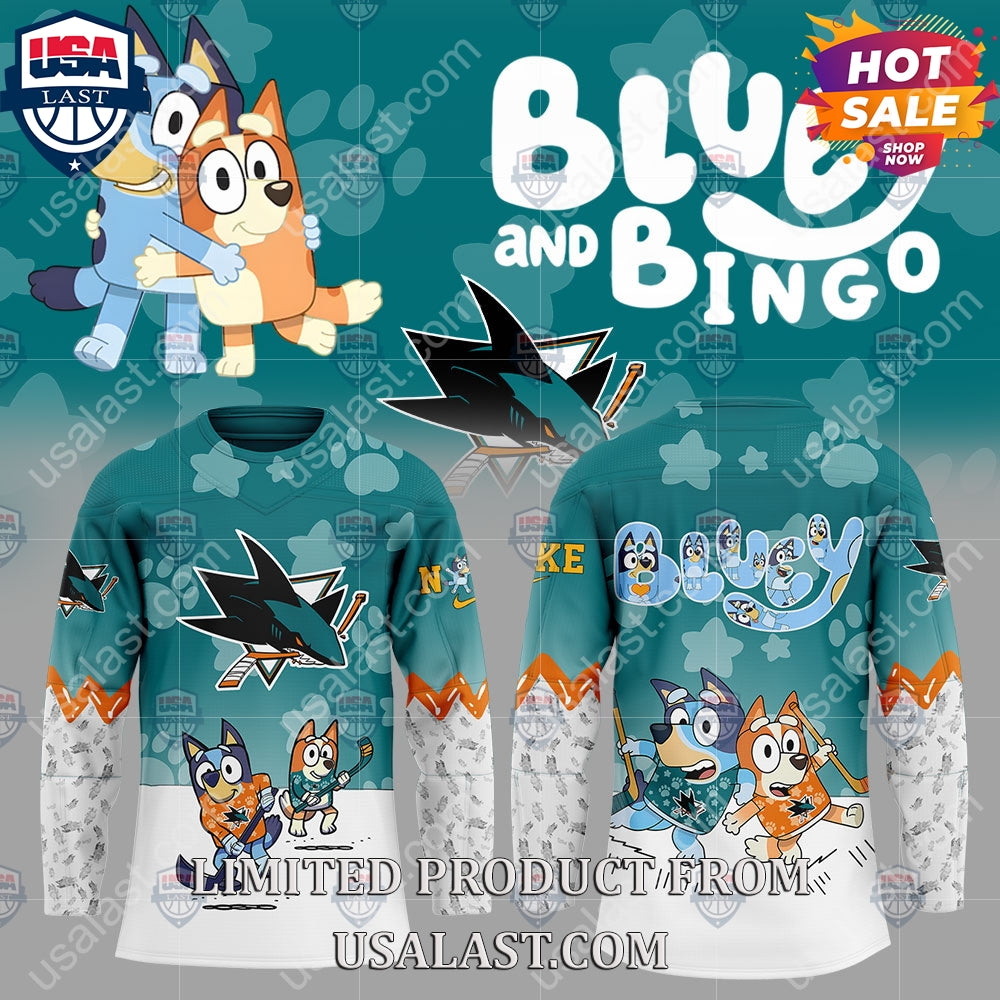 San Jose Sharks NHL Bluey and Bingo Hoodie