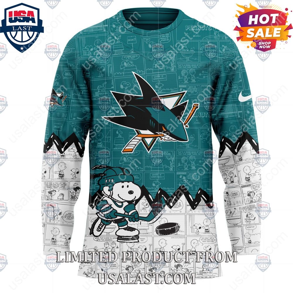 San Jose Sharks NHL Happiness Is 75th Anniversary of Peanuts Hoodie