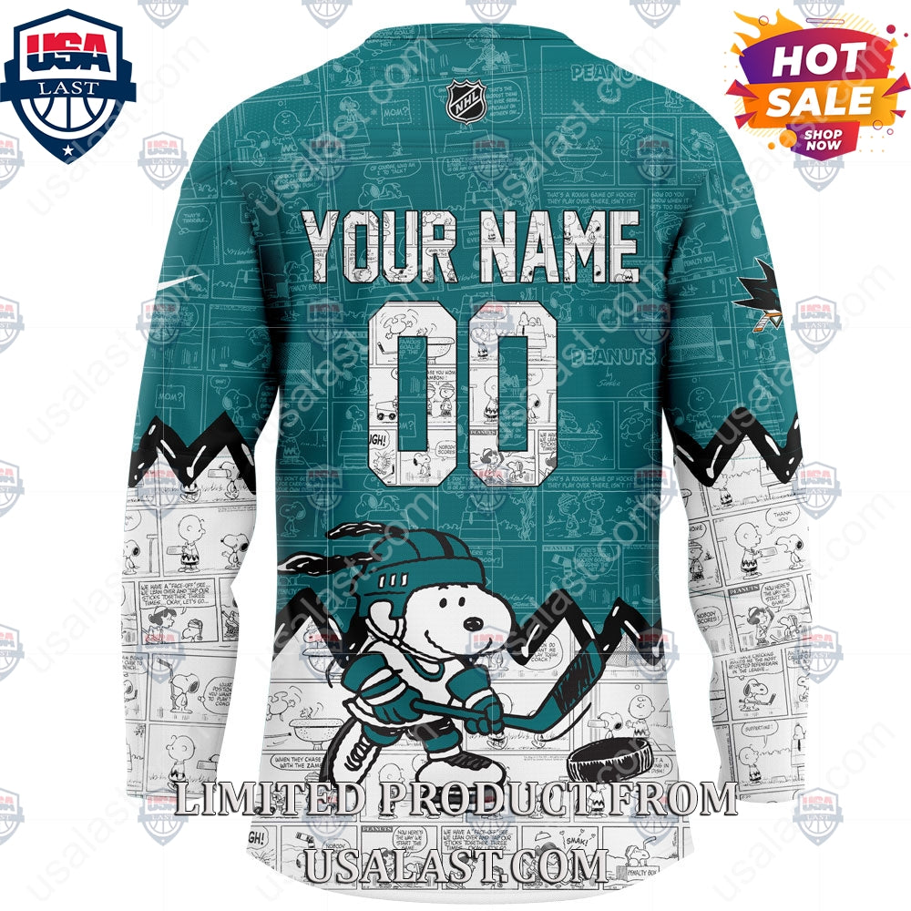 San Jose Sharks NHL Happiness Is 75th Anniversary of Peanuts Hoodie