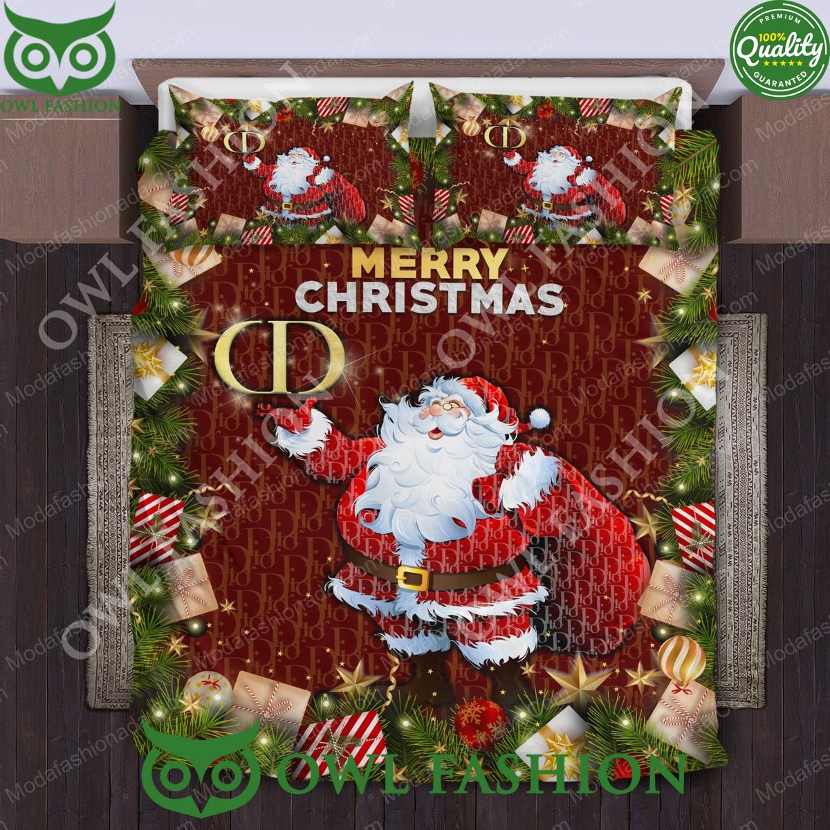 Santa Claus Dior Merry Christmas Premium Bedding Sets