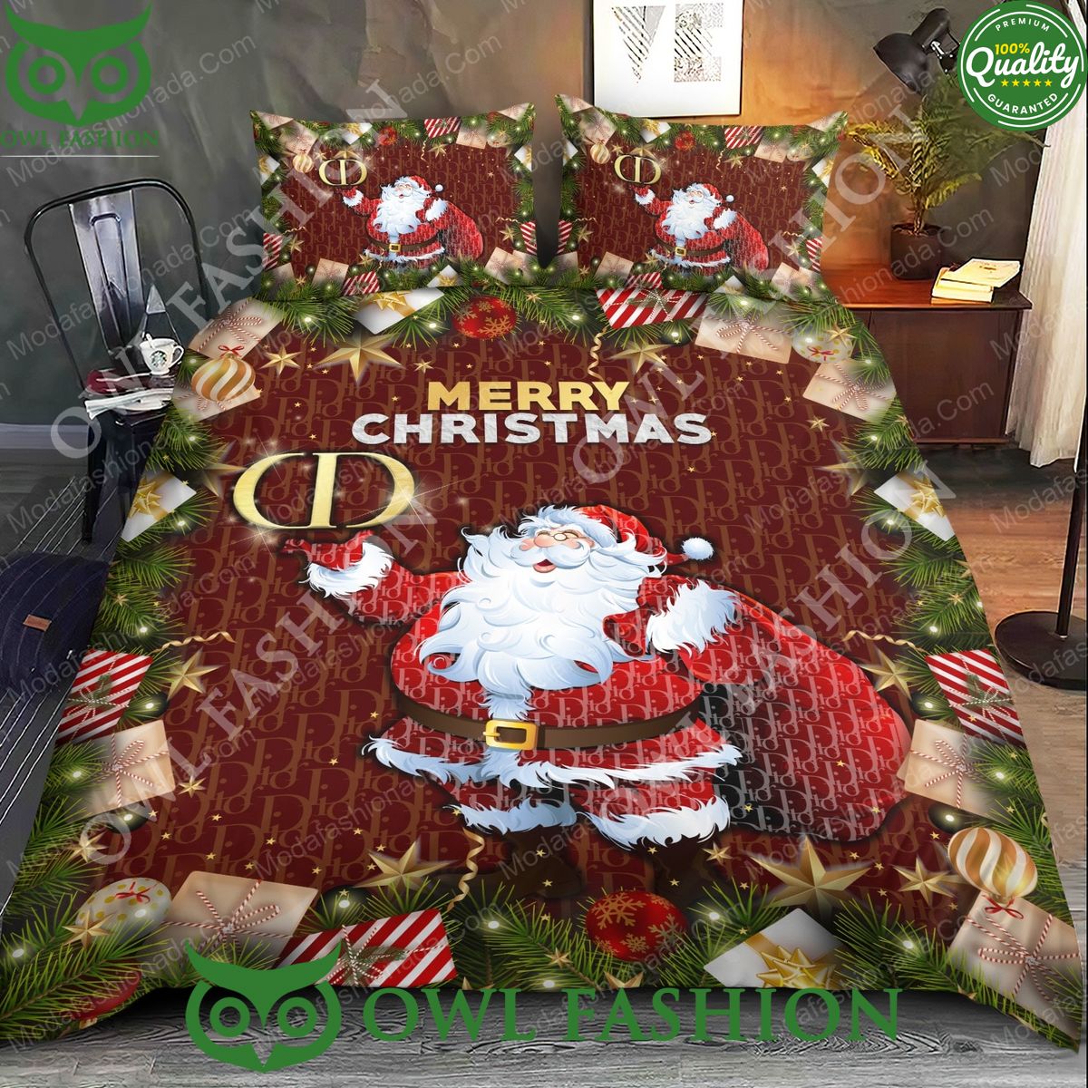 Santa Claus Dior Merry Christmas Premium Bedding Sets