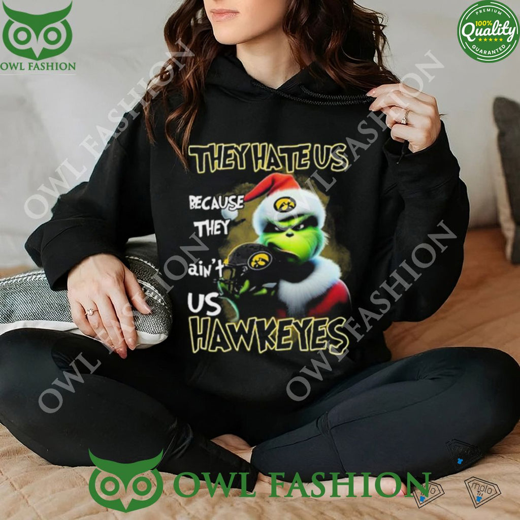Santa Grinch Christmas They Hate Us Because Ain’t Us Iowa Hawkeyes Shirt