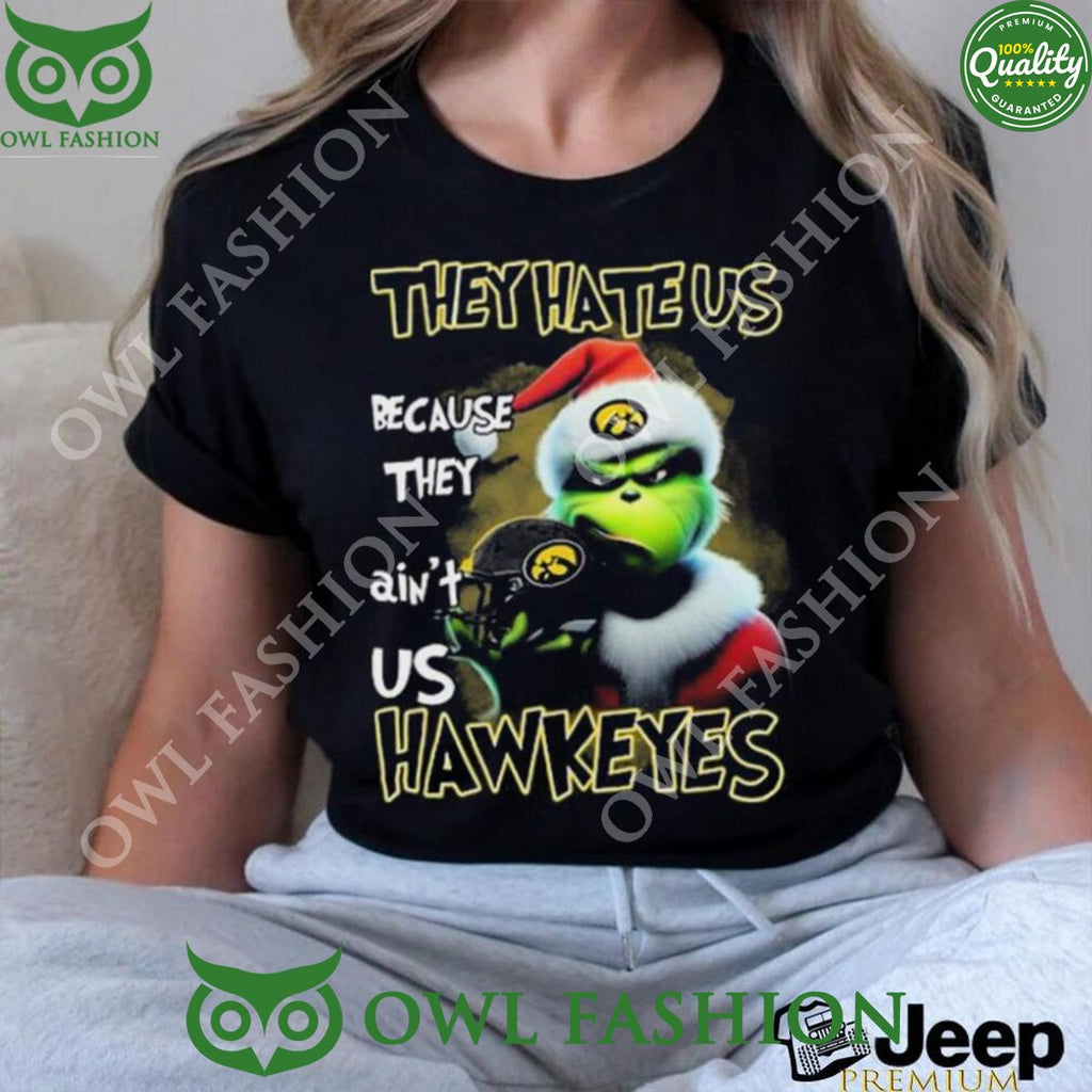 Santa Grinch Christmas They Hate Us Because Ain’t Us Iowa Hawkeyes Shirt