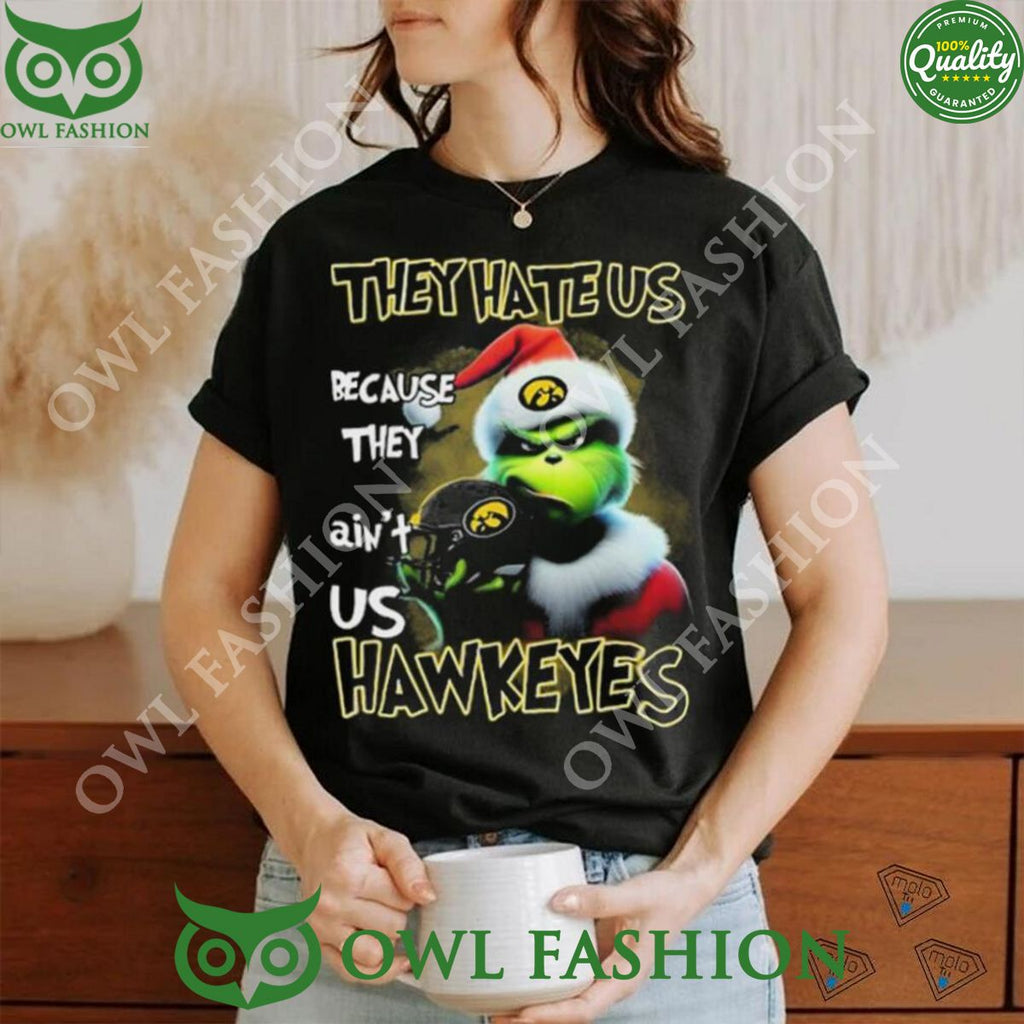 Santa Grinch Christmas They Hate Us Because Ain’t Us Iowa Hawkeyes Shirt