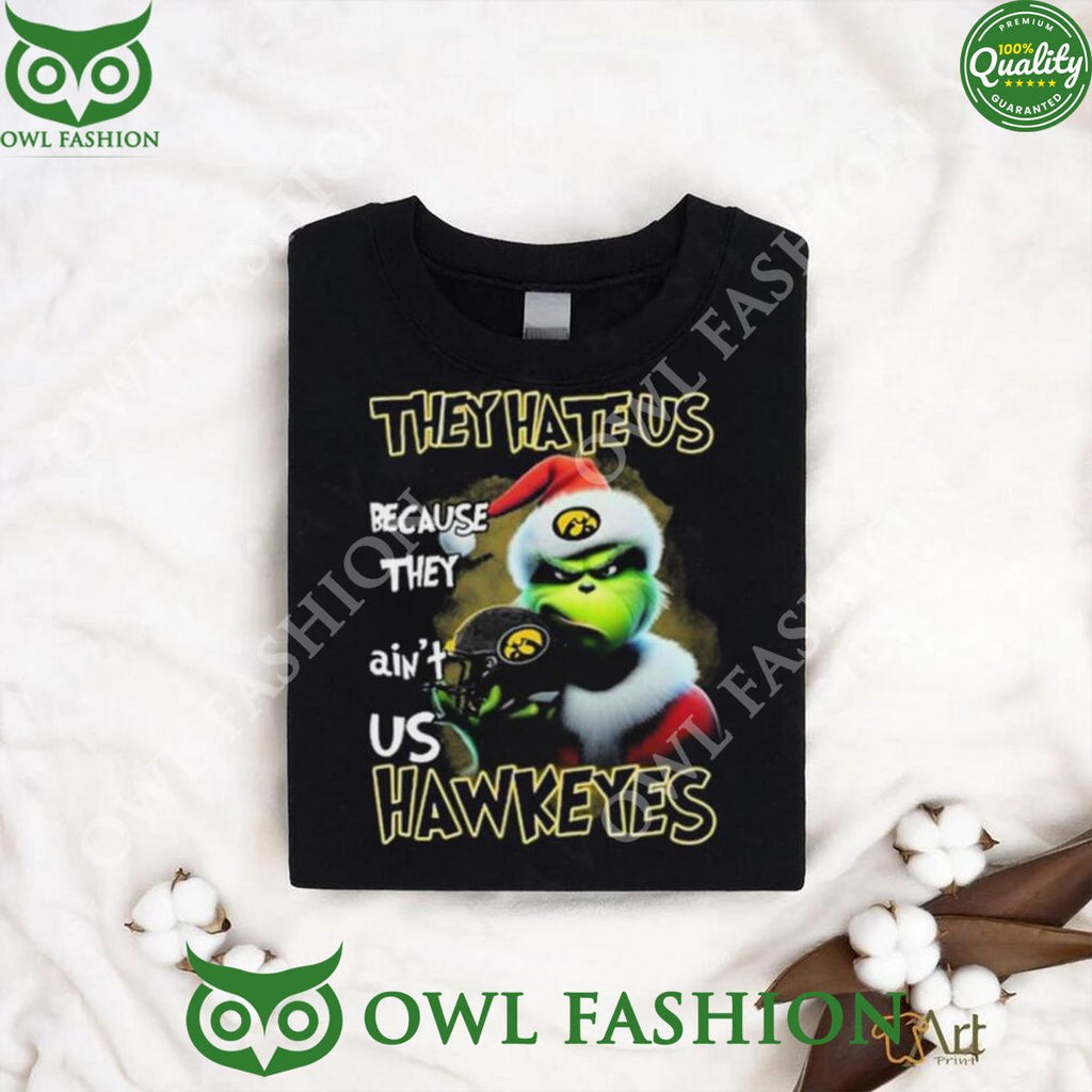 Santa Grinch Christmas They Hate Us Because Ain’t Us Iowa Hawkeyes Shirt