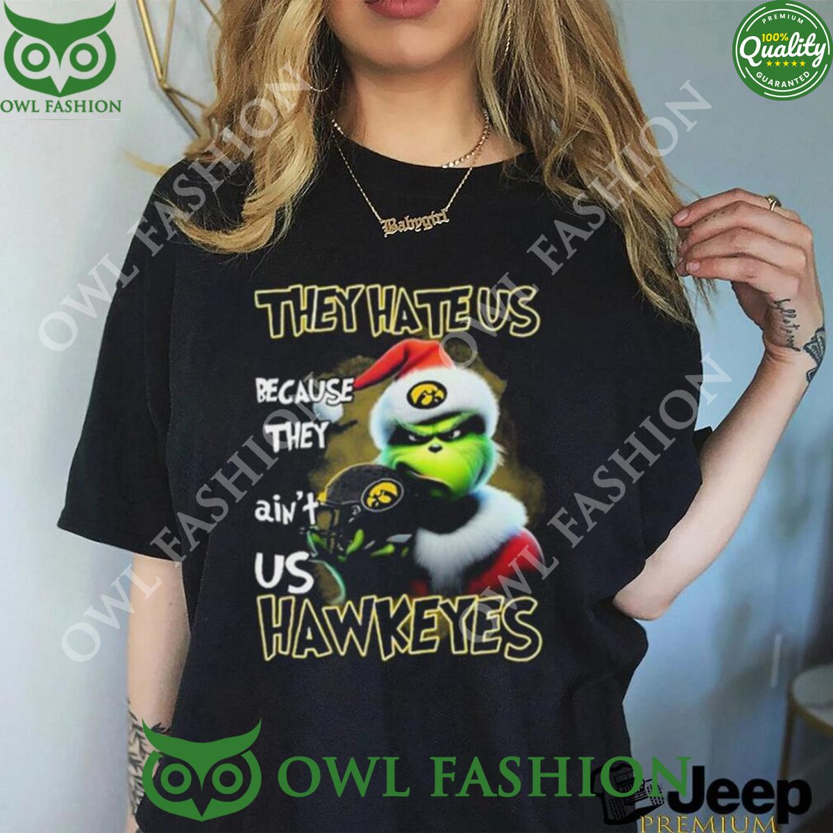 Santa Grinch Christmas They Hate Us Because Ain’t Us Iowa Hawkeyes Shirt