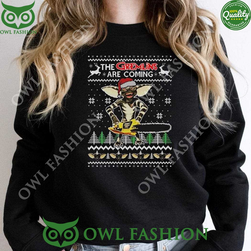 Santa The Gremlins Are Coming Christmas 2024 ugly sweater