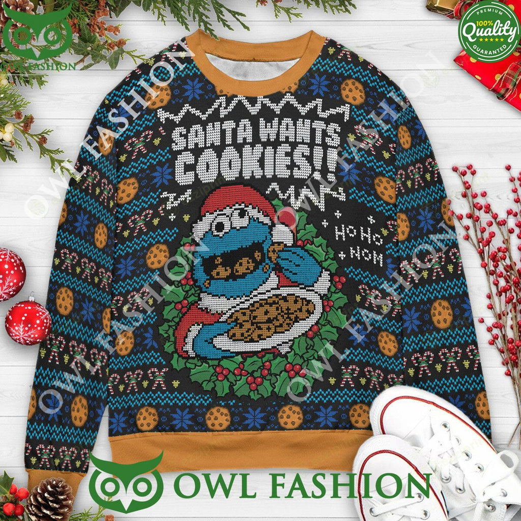 Santa Wants Cookies Ho Ho Nom Cookie Monster Sweater