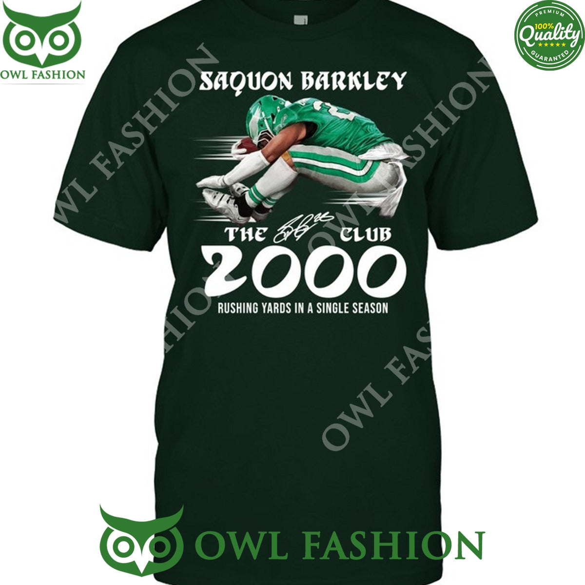 Saquon Barkley 2k Club Rushing Yards in a single season t shirt