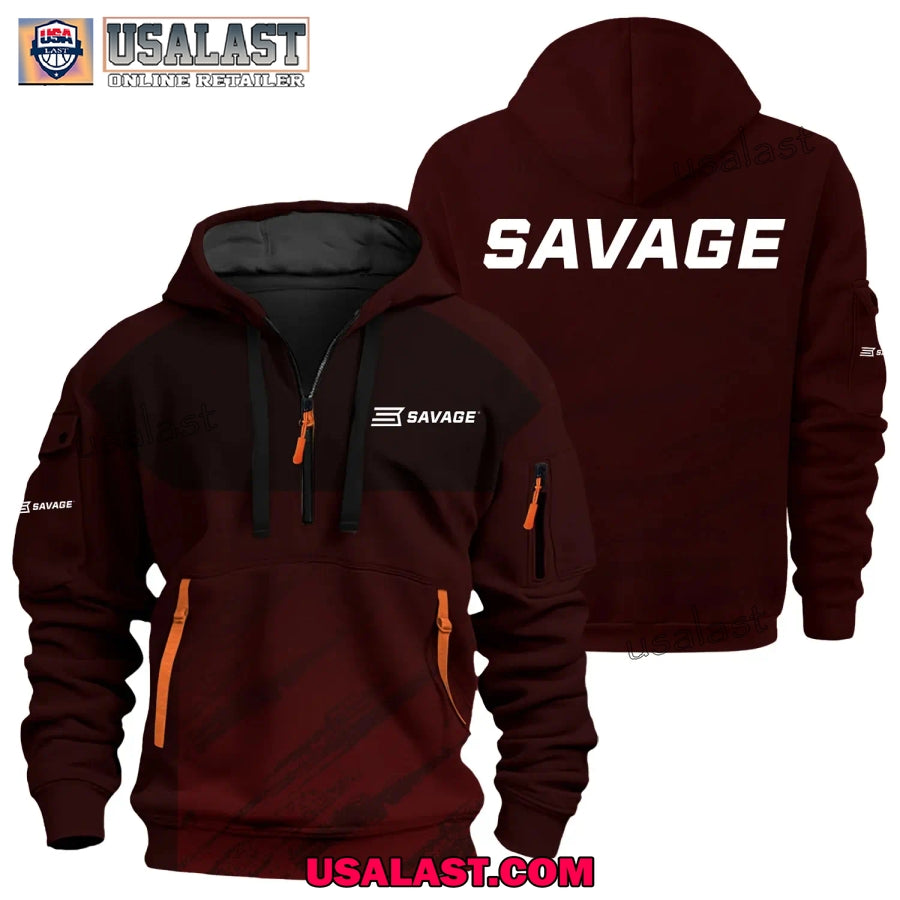 Savage Arms Gun Brand Heavy Zip Hoodie