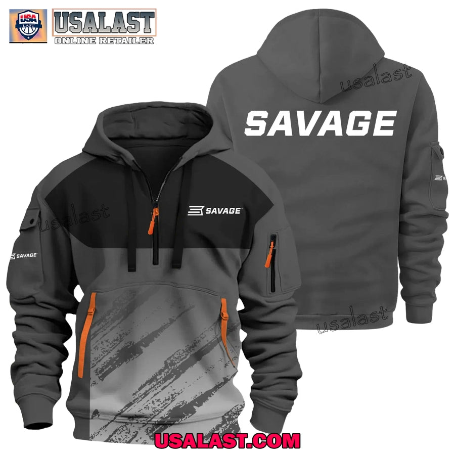 Savage Arms Gun Brand Heavy Zip Hoodie