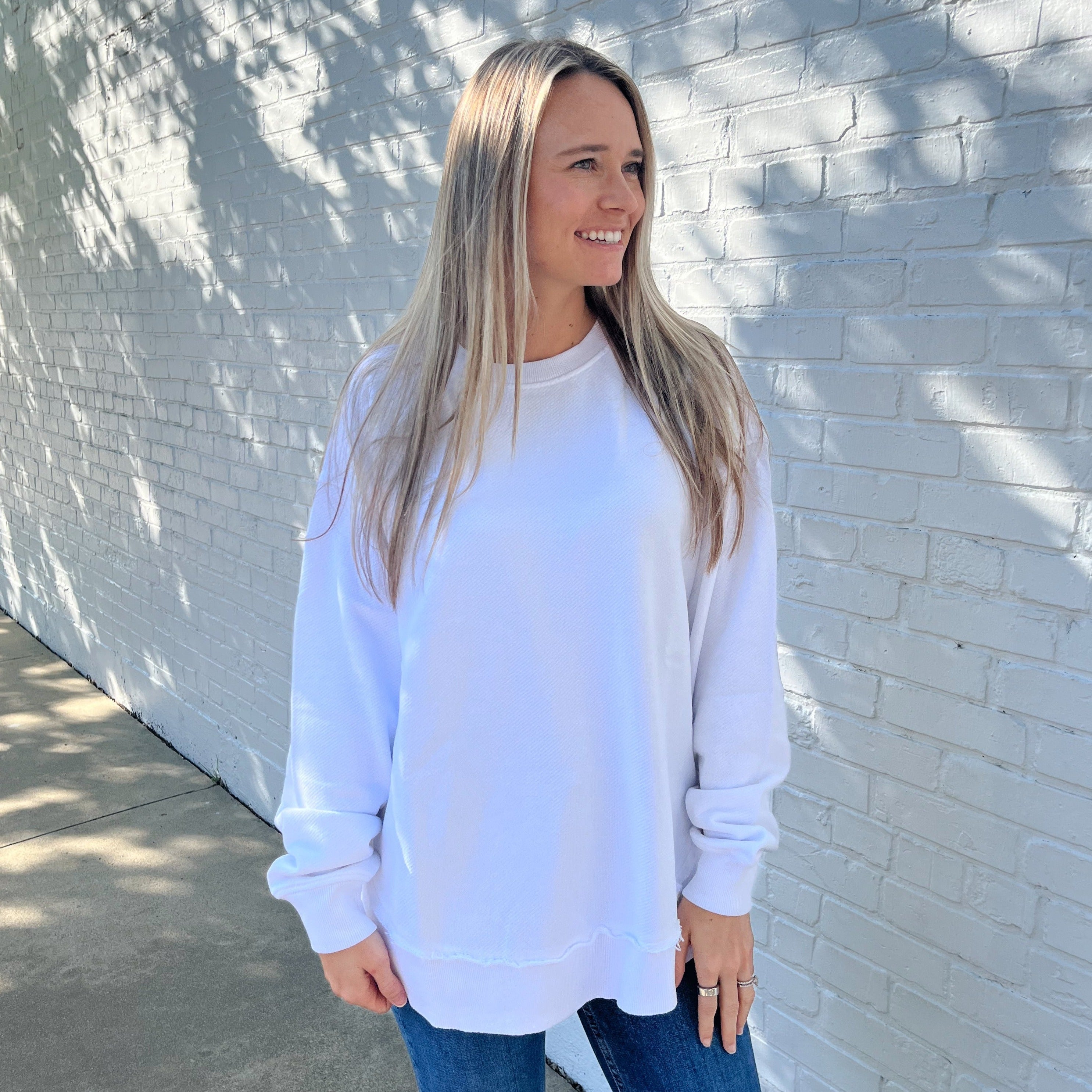 White Oversized Terry Poncho T-Shirts, Hoodie, Sweatshirt | RetroVerseTees.com (Image 1)