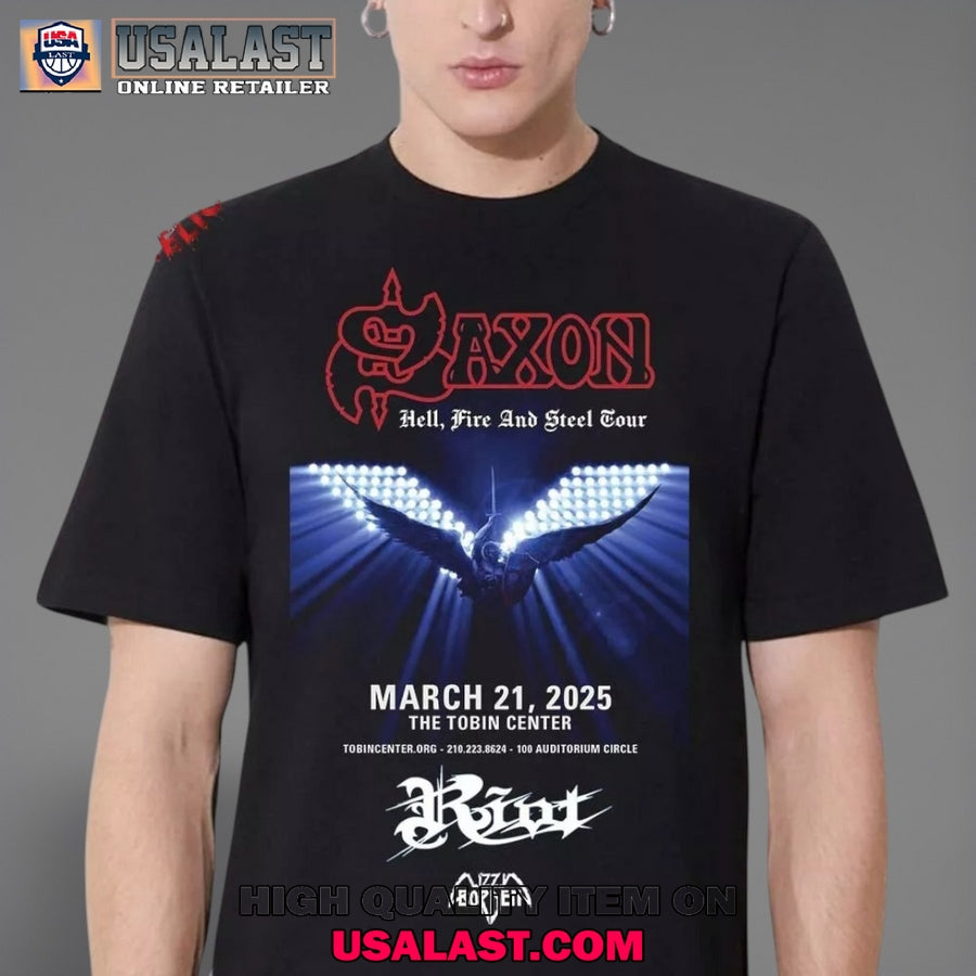 Saxon Band Event Hell Fire And Steel Tour 2025 T-Shirt
