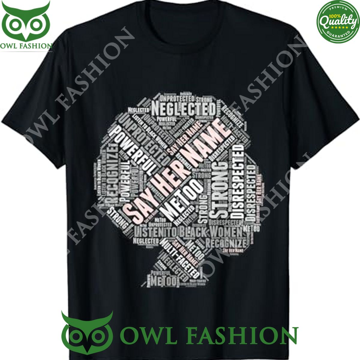 Say Her Name Word Cloud Blacktivism T shirt