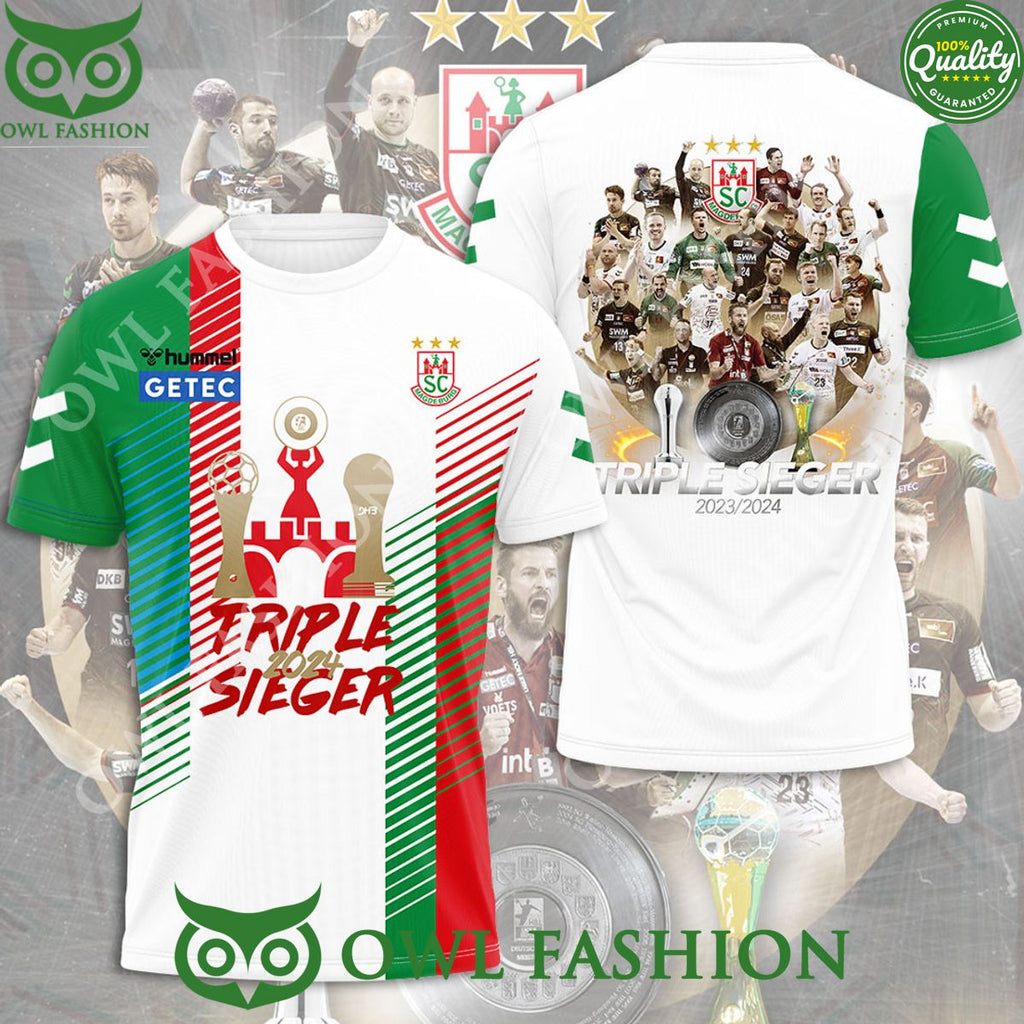 SC Magdeburg Triple Sieger 2023 2024 Limited 3D Tshirt