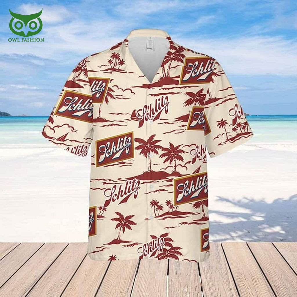 Schlitz Beer Beach Pattern Hawaiian Shirt