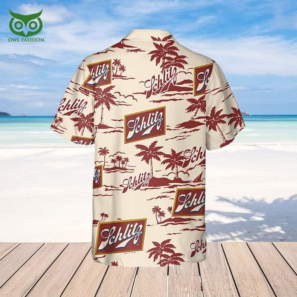 Schlitz Beer Beach Pattern Hawaiian Shirt