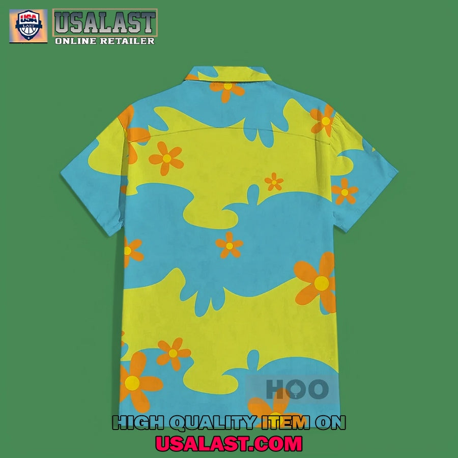Scooby Doo Blue And Green Magic Bus Hawaiian Shirt