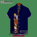 Scooby Doo Brown Stripe Short Sleeve Hawaiian Shirt