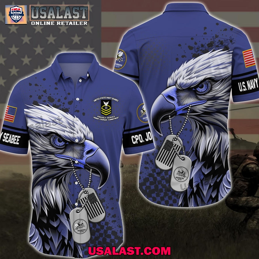 Seabee Veterans Hawaiian Shirt Custom Your Name And Rank