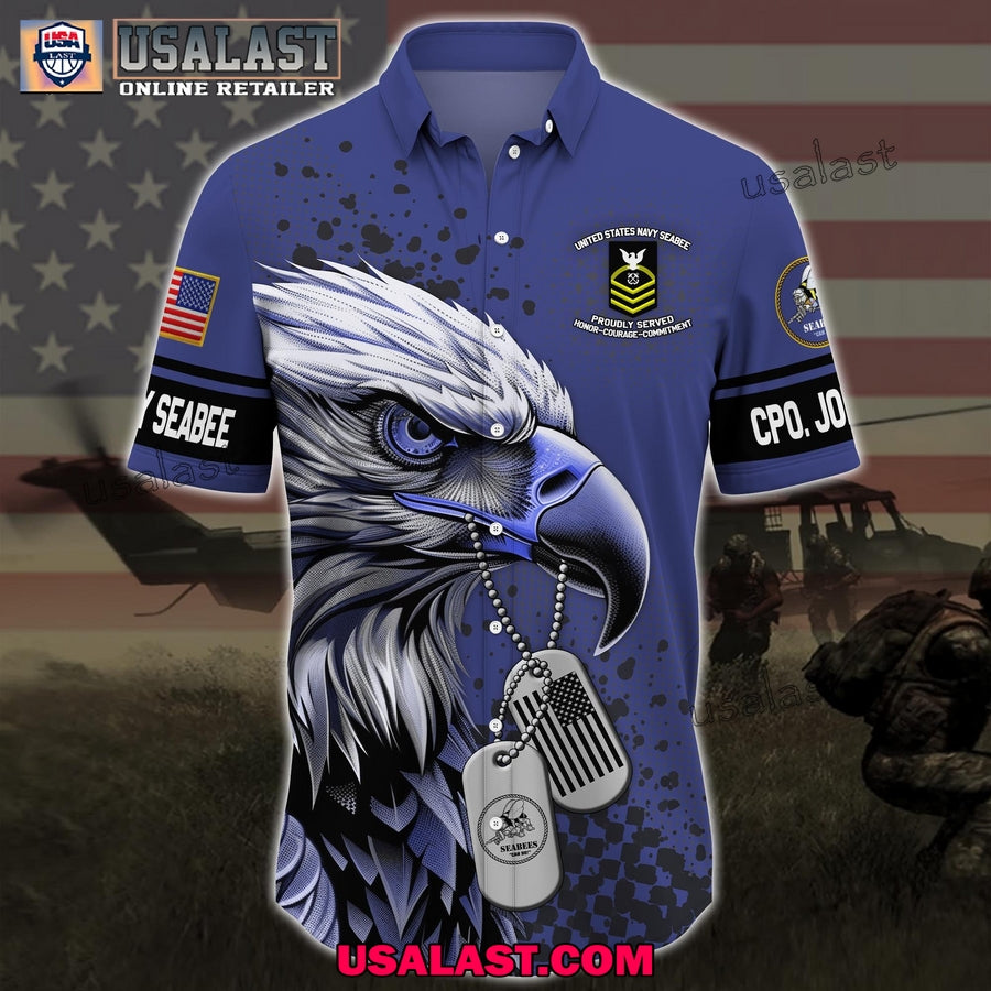 Seabee Veterans Hawaiian Shirt Custom Your Name And Rank