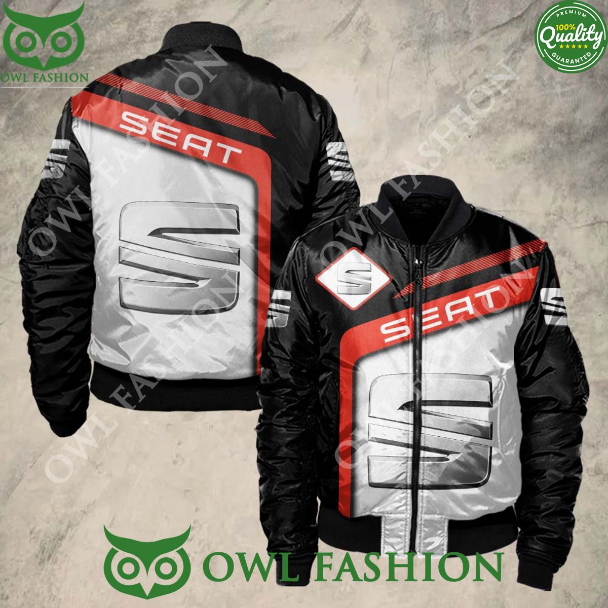 Seat Car Bomber Jacket Printed