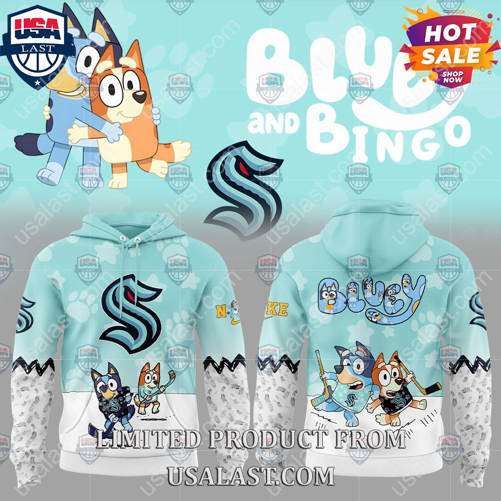Seattle Kraken NHL Bluey and Bingo Hoodie
