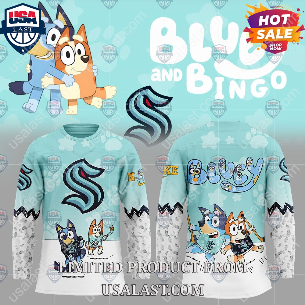 Seattle Kraken NHL Bluey and Bingo Hoodie