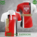 Serbia national football team Logo Black Red White 3D Shirt Printed