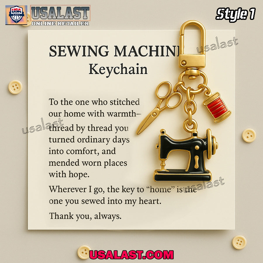 Sewing Machine Multi Charm Keychain