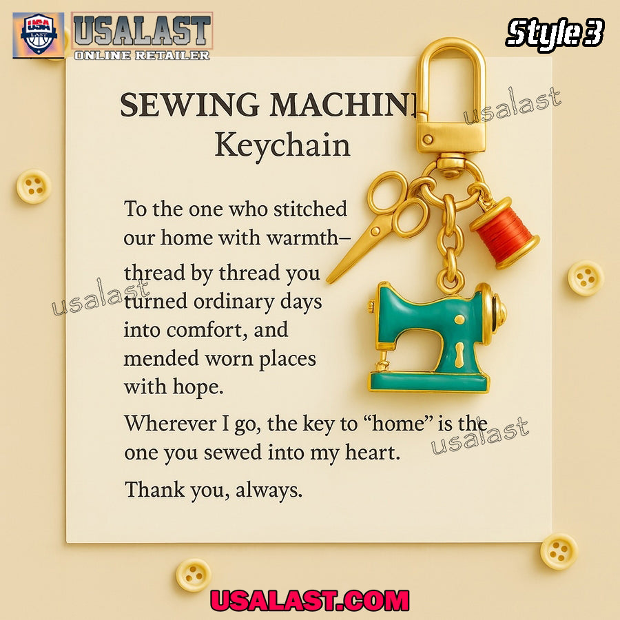 Sewing Machine Multi Charm Keychain