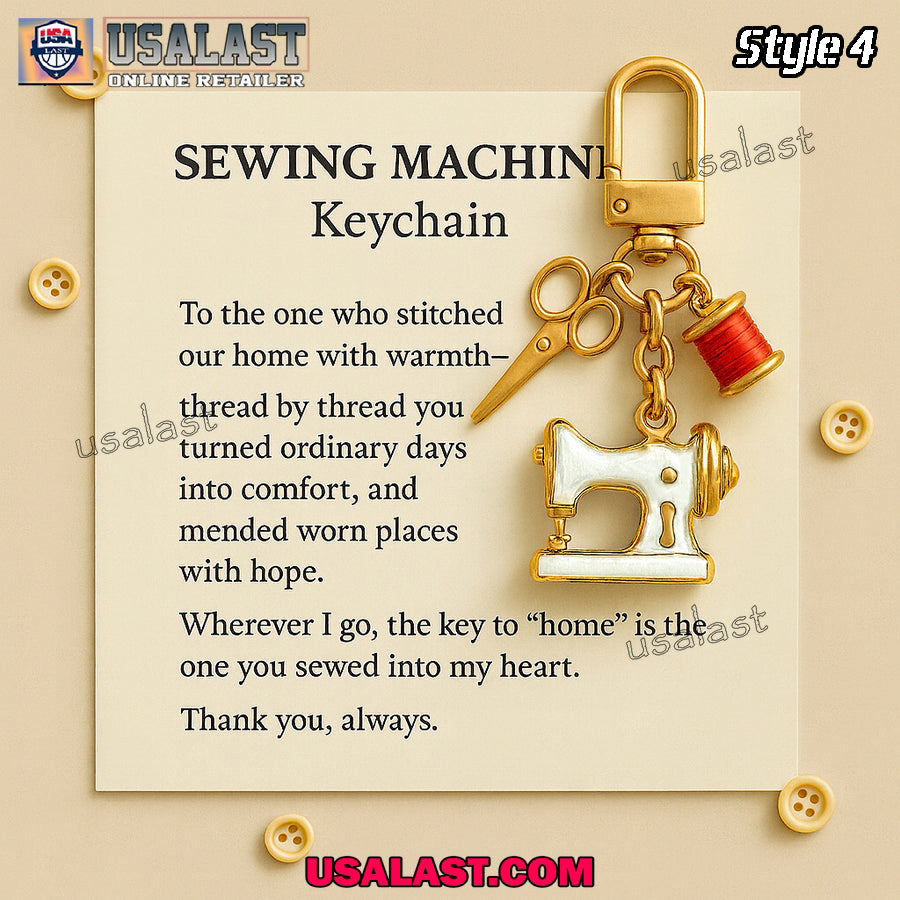 Sewing Machine Multi Charm Keychain