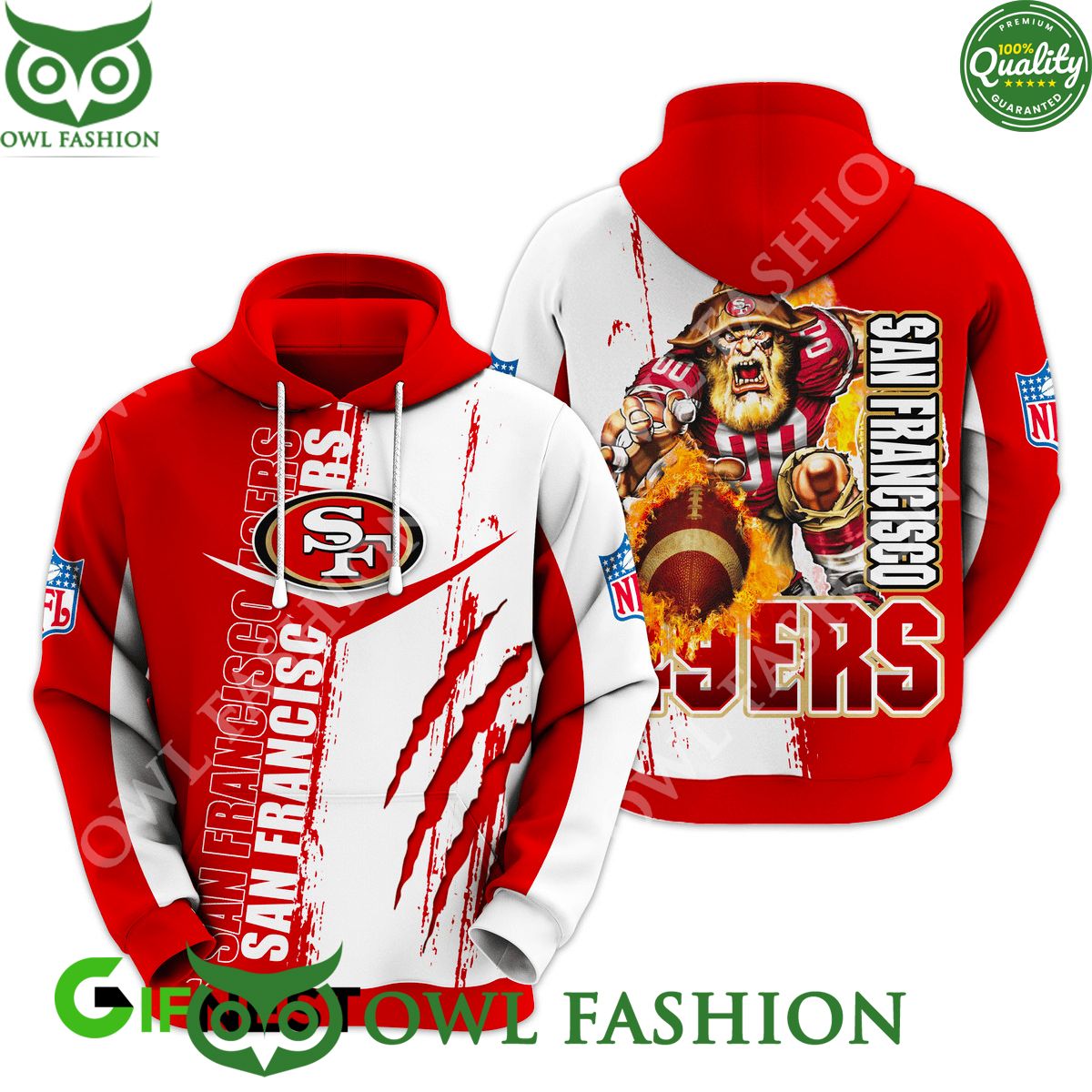 SF49 NFC West Champions Red Scratches Hoodie and Leggings Set