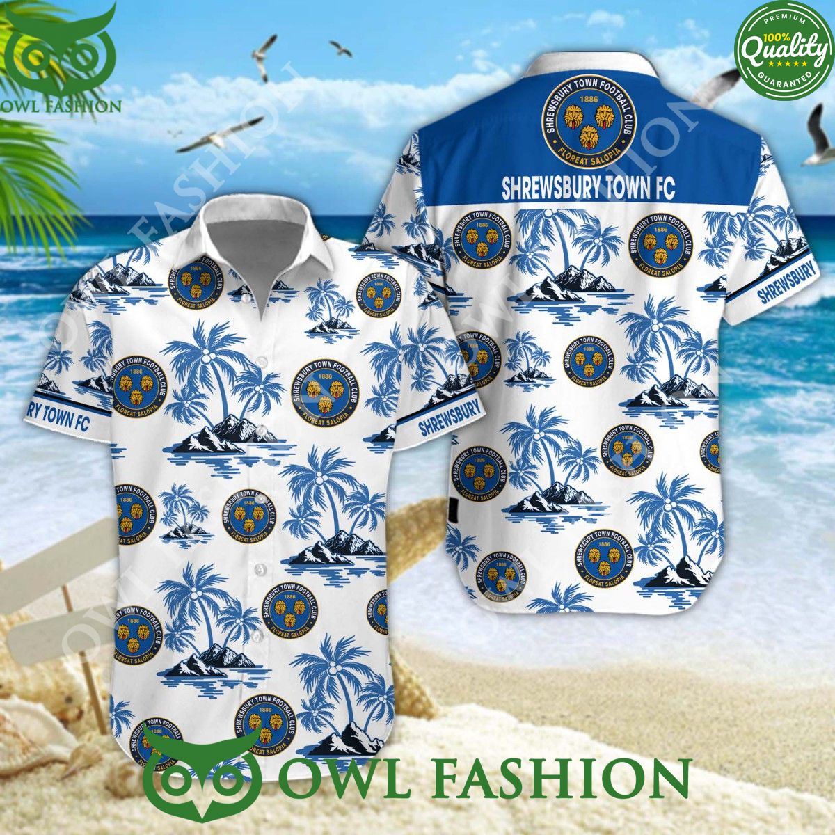Shrewsbury Town EFL Aloha Vibe League One Hawaiian Shirt Short