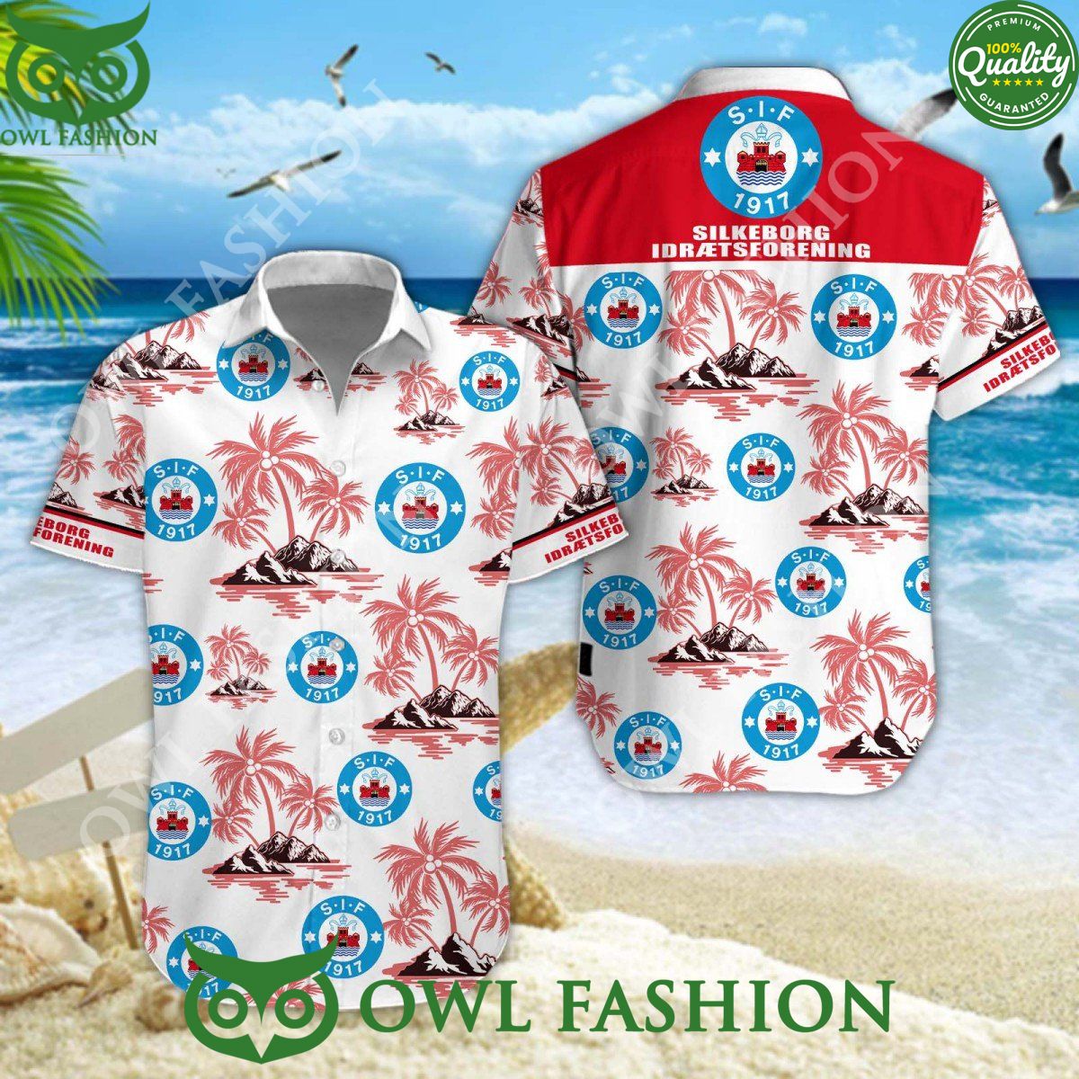 Silkeborg IF Danish Football Champion Superliga Hawaiian Shirt