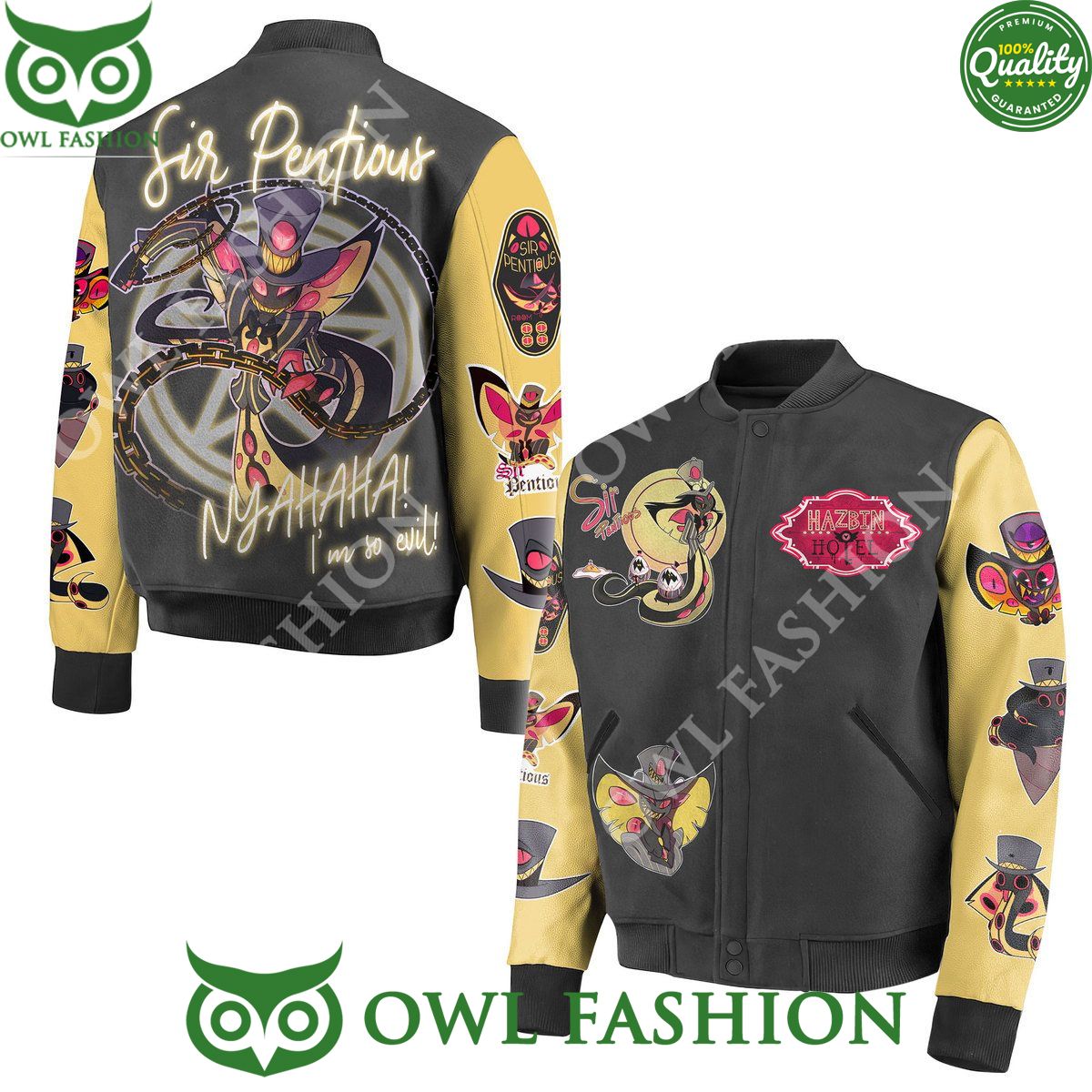 Sir Pentious I am so evil Hazbin Hotel Baseball jacket Varsity