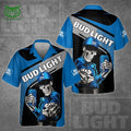 Skeleton With Bud Light Beer Hawaiian Shirt